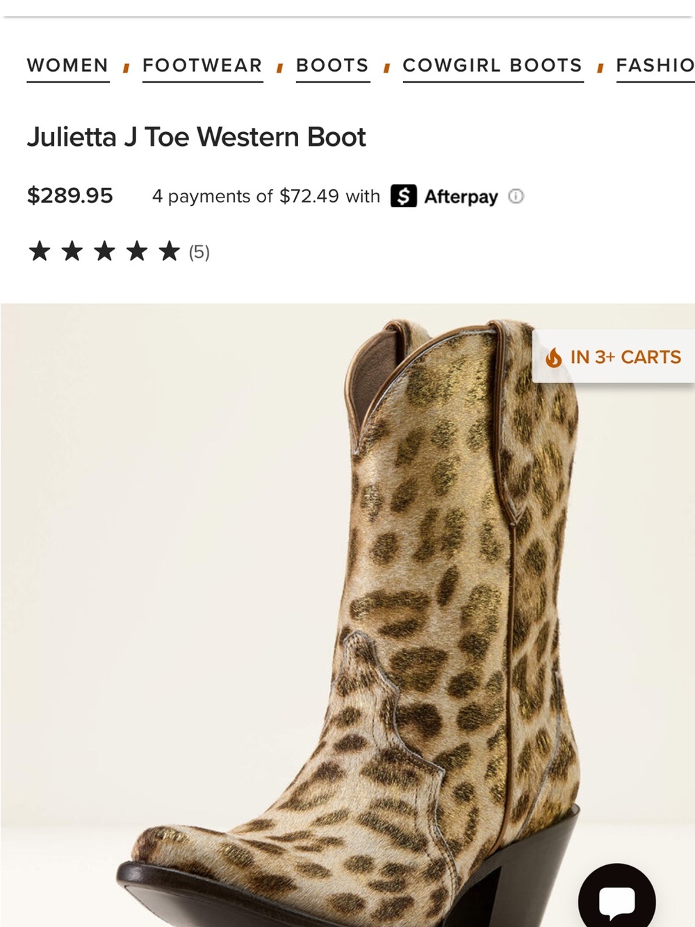 Ariat leather Leopard-Print Pony Hair Western Boots Brown & Black gorgeous - Picture 6 of 6